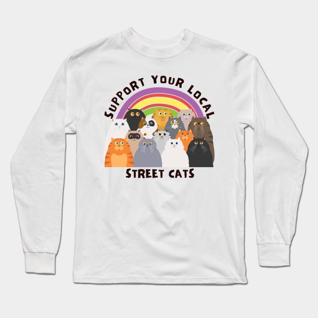 Street Cats Long Sleeve T-Shirt by Sruthi